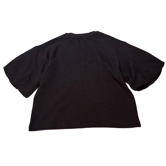 Madewell Black Puff Sleeve Top Small Raglan Crewneck Boxy Fit NWT - Picture 7 of 9